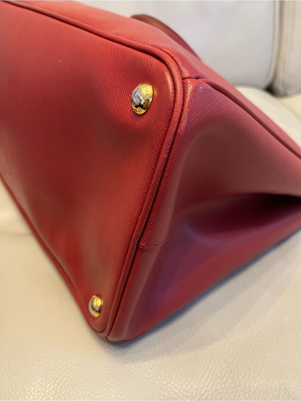 Prada Red Saffiano Leather Tote - Picture 8 of 10